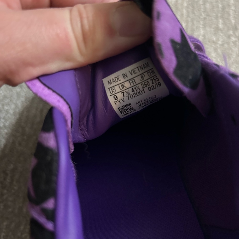 Women’s Adidas Hypersleek Purple and Black Houndstooth Sneakers in 9 - Picture 8 of 11